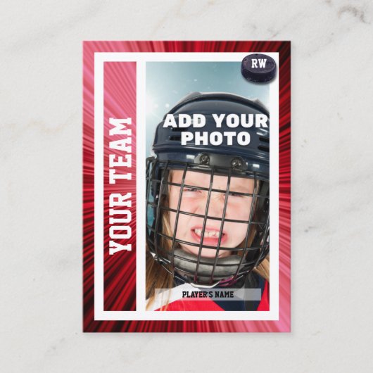 Hockey Player Trading Card Souvenir | Rote Rays Telefonnummerkarte (Vorderseite)