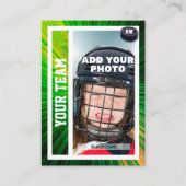 Hockey Player Trading Card Souvenir | Rote und gel Telefonnummerkarte (Vorderseite)