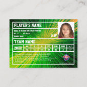 Hockey Player Trading Card Souvenir | Rote und gel Telefonnummerkarte (Rückseite)