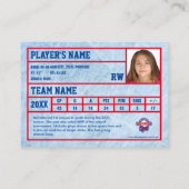 Hockey Player Trading Card Souvenir Telefonnummerkarte (Rückseite)