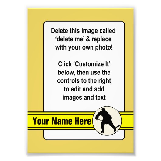 Hockey Player Trading Card Template Poster (Vorne)