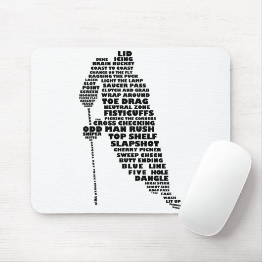 Hockey Player Tygraphy Art Mousepad (Mit Mouse)