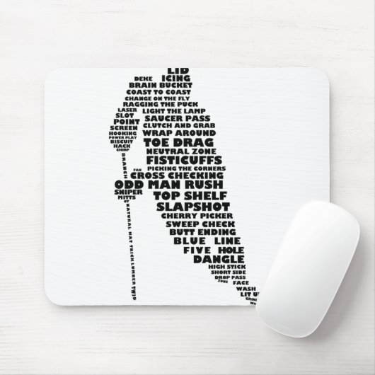 Hockey Player Tygraphy Art Mousepad (Mit Mouse)