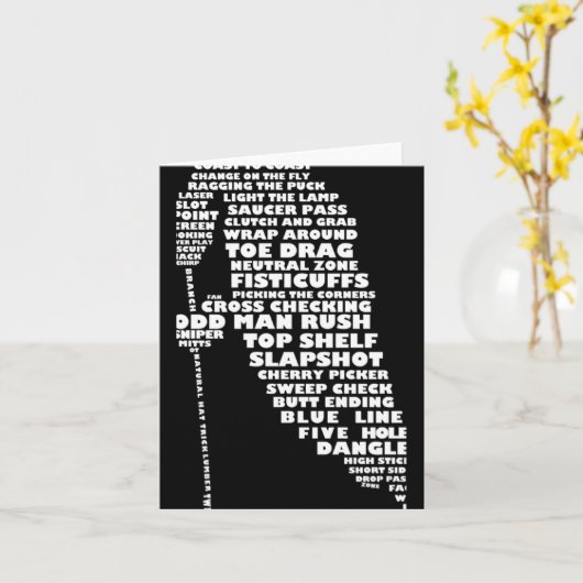 Hockey Player Tygraphy Childrens T Shirt Karte (Gelbe Blume)