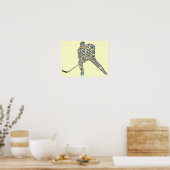 Hockey Player Typografie Poster (Küche)