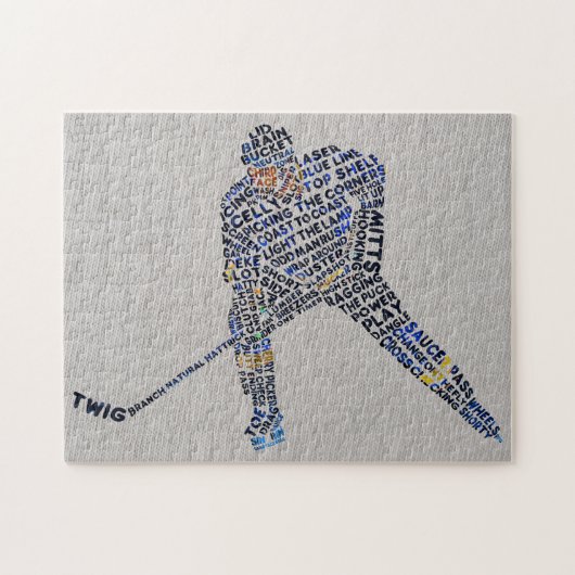 Hockey Player Typografie Puzzle (Horizontal)