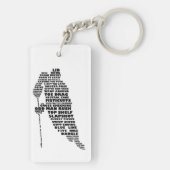 Hockey Player Typografy Schlüsselanhänger (Rückseite)