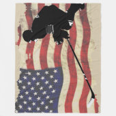 Hockey Player und US-Flagge - Wintersport Fleecedecke (Vorderseite)