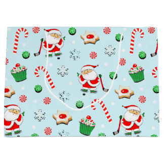 Hockey Player Weihnachtsfeiertag Große Geschenktüte