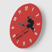 Hockey Player - Wintersport Große Wanduhr (Winkel)