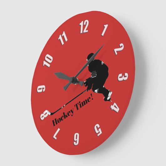 Hockey Player - Wintersport Große Wanduhr (Winkel)