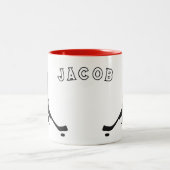 Hockey Player Zweifarbige Tasse (Mittel)