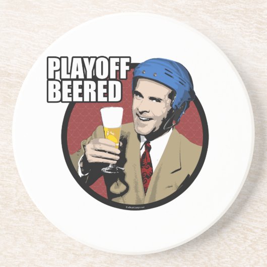 Hockey Playoff Beered Sandstein Untersetzer (Vorne)