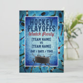 Hockey Playoffs Watch Party Einladung (Stehend Vorderseite)