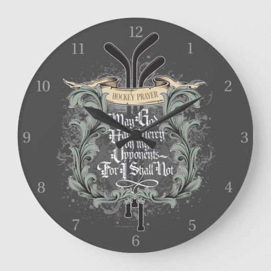 Hockey Prayer Große Wanduhr (Vorderseite)