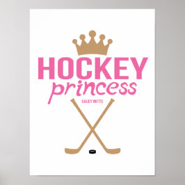 Hockey Princess Pink Girls Hockey Sticks Poster