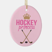 Hockey-Prinzessin Pink Keramik Ornament (Rechts)