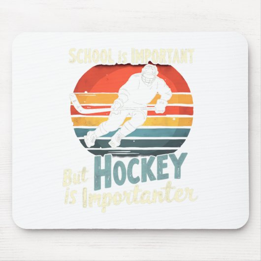 Hockey Priority Over School Funny  Mousepad (Vorne)