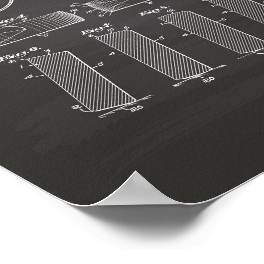 Hockey Puck 1940 Patentart - Chalkboard Poster (Ecke)