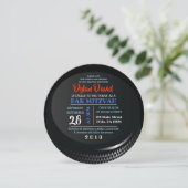 HOCKEY PUCK Bar Bat Mitzvah Einladung (Stehend Vorderseite)