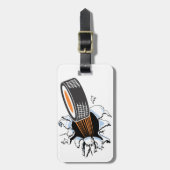 Hockey Puck Breakout Gepäckanhänger (Vorderseite vertikal)