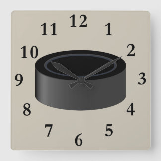 hockey puck clock quadratische wanduhr