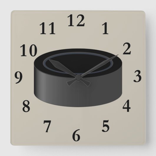 hockey puck clock quadratische wanduhr (Vorderseite)