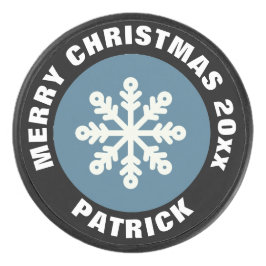 Hockey Puck Hockey Holiday / Weihnachten Schneeflo