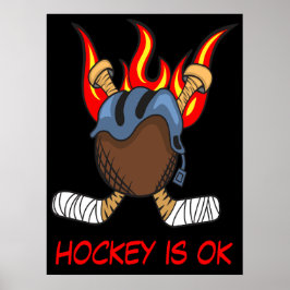 Hockey Puck in Flammen mit einem Zitat, lustiger S Poster
