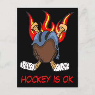 Hockey Puck in Flammen mit einem Zitat, lustiger S Postkarte