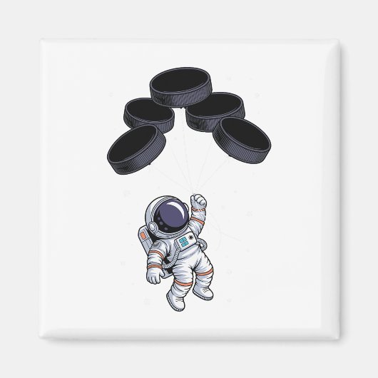 Hockey-Puck-Lloon-Astronaut schwebender Raumfahrer Magnet (Vorne)
