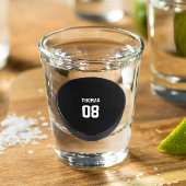 Hockey Puck Name und Nummer Personalisiert Schnapsglas