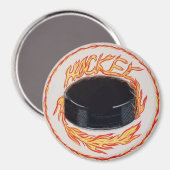 Hockey Puck on Fire Magnet (Vorderseite/Rückseite)