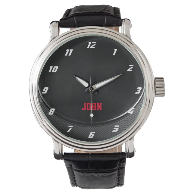 Hockey Puck Personalisiert Armbanduhr (Vorderseite)