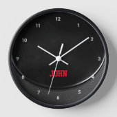 Hockey Puck Personalisiert Wall Clock Uhr (Vorderseite)