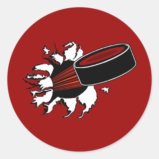 Hockey Puck Runder Aufkleber (Vorderseite)
