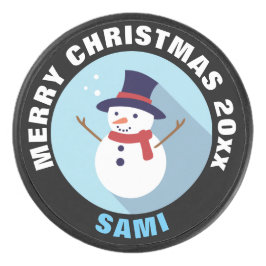 Hockey Puck / Weihnachten Snowman Design