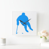 Hockey Quadratische Wanduhr (Zuhause)