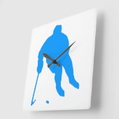 Hockey Quadratische Wanduhr (Winkel)