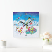 Hockey Quadratische Wanduhr (Zuhause)