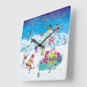 Hockey Quadratische Wanduhr (Winkel)