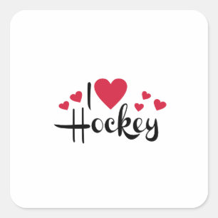 Hockey Quadratischer Aufkleber