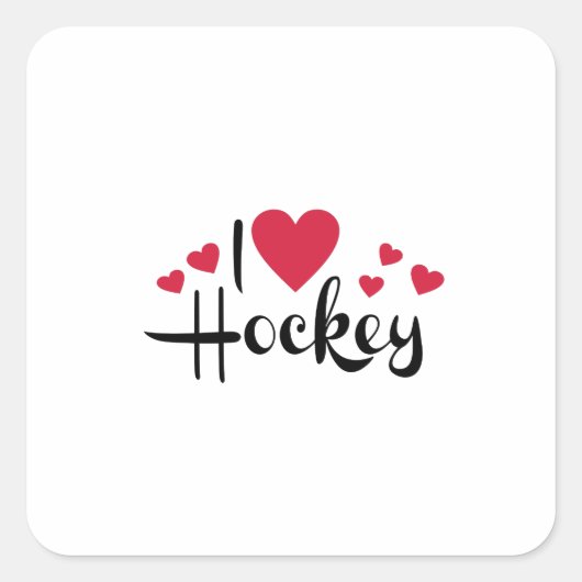 Hockey Quadratischer Aufkleber (Vorderseite)