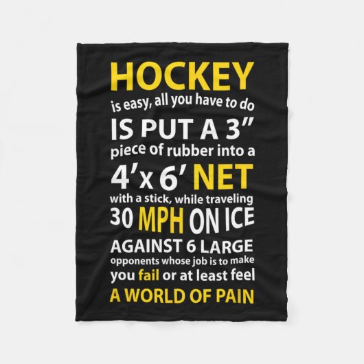 Hockey Quote Hockey ist ein einfaches Geschenk für Fleecedecke (Vorderseite)