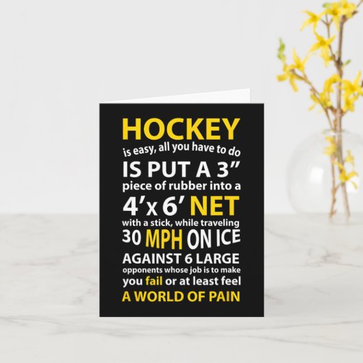 Hockey Quote Hockey ist ein einfaches Geschenk für Karte (Gelbe Blume)