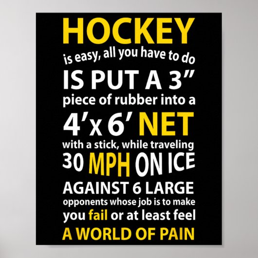 Hockey Quote Hockey ist ein einfaches Geschenk für Poster (Vorne)