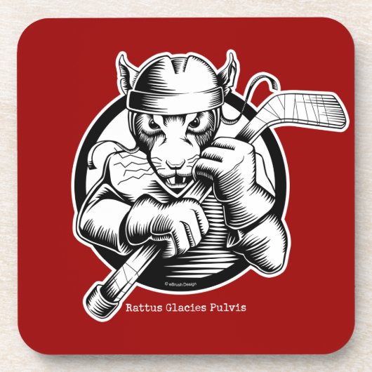 Hockey Rat Getränkeuntersetzer (Vorderseite)