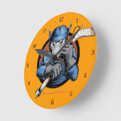 Hockey Rat Runde Wanduhr (Winkel)
