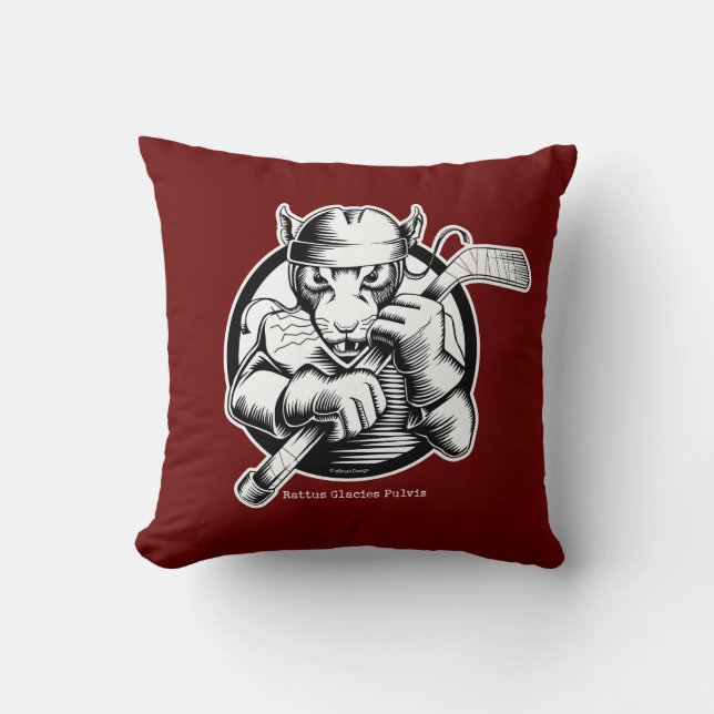 Hockey Rat Throw Kissen (Vorderseite)