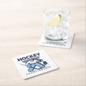 Hockey Rechteckiger Pappuntersetzer (Vor Ort)